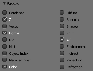 A screenshot of Blender showing a checkbox to enable ambient occlusion